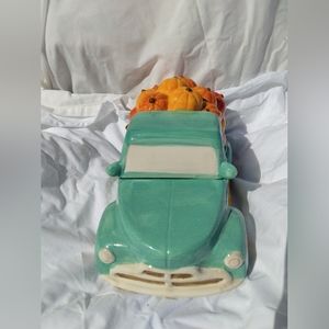 Vintage truck with pumpkins cookie jar